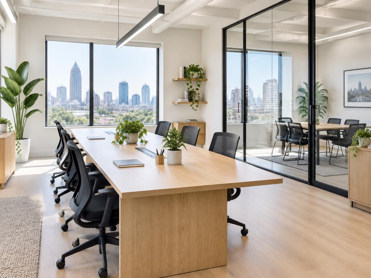 Bright, organized contemporary office